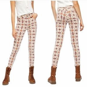 Free people southwestern tribal skinny Cropped jeans.